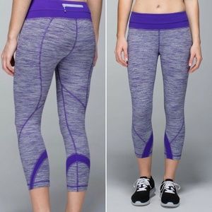 Lululemon Run Inspire Crop II Capri Leggings Berry